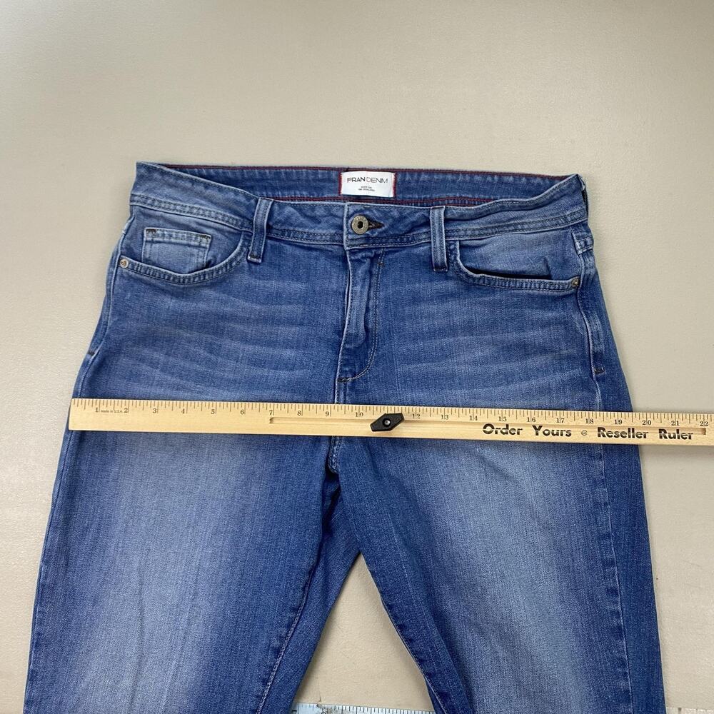 Fran Denim Heather Jeans Womens 31 Medium Wash Mid Rise Straight Crop 33x26 - Picture 4 of 12